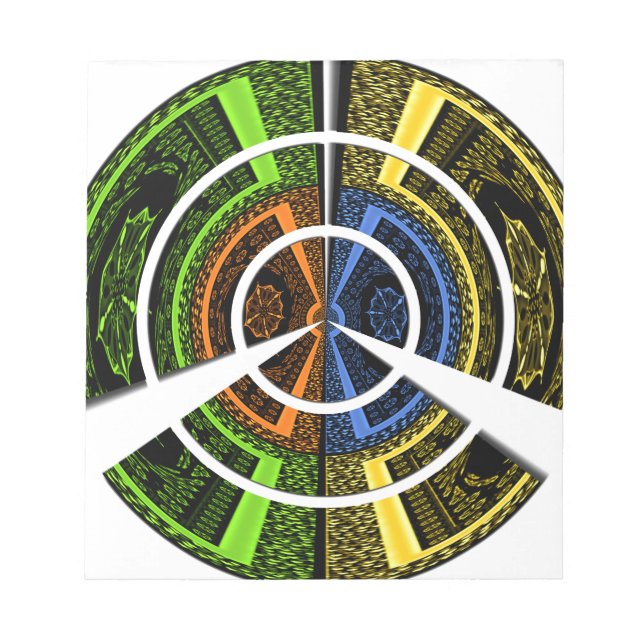 Colorful Radial Art Print Notepad (Front)