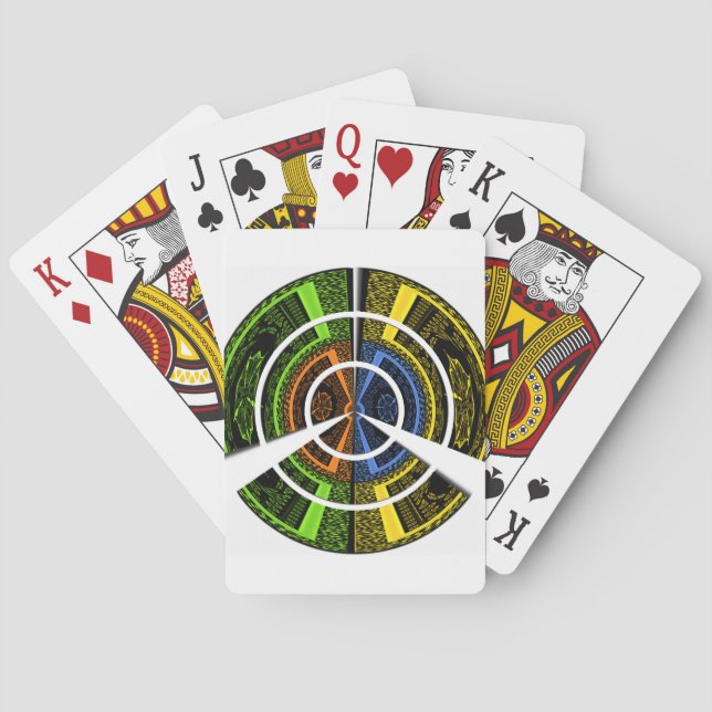 Colorful Radial Art Print Poker Cards (Back)