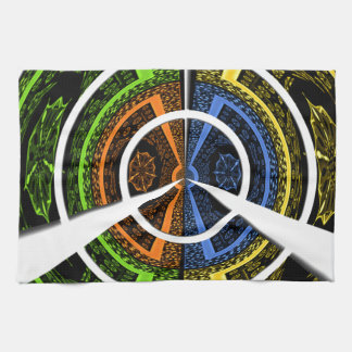 Colorful Radial Art Print Towel
