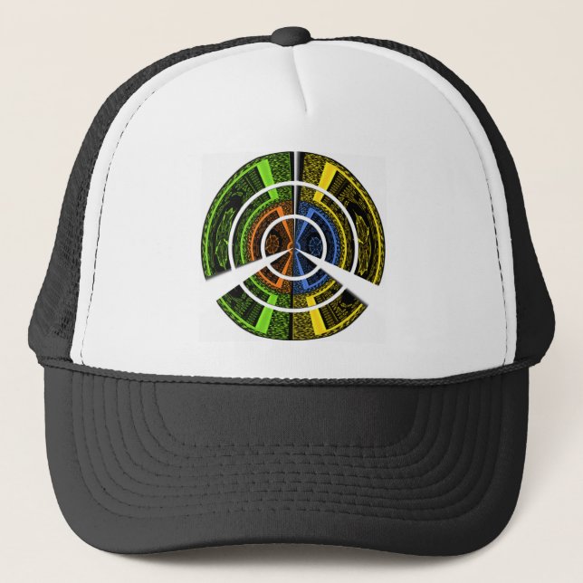 Colorful Radial Art Print Trucker Hat (Front)