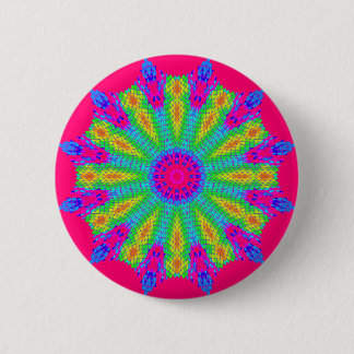 Colorful Radial Pattern: Button