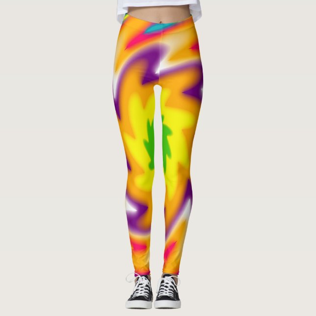 Colorful radial pattern leggings (Front)