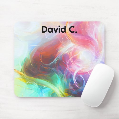 Colorful Radiant Abstract Aura Nebula Aesthetic Mouse Pad