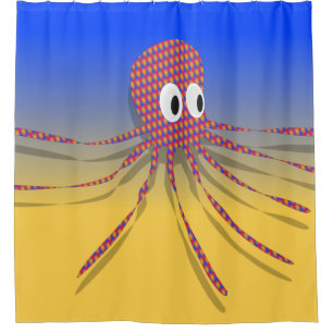 Colorful Rag Octopus Shower Curtain