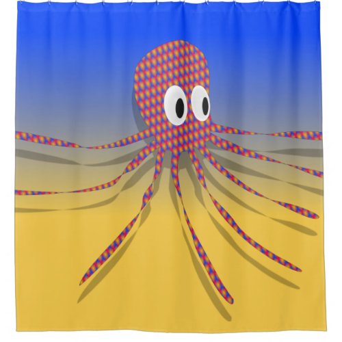 Colorful Rag Octopus Shower Curtain