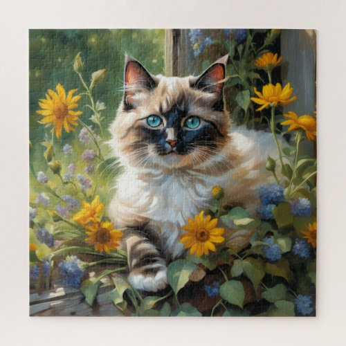 Colorful Ragdoll Cat Fun and Challenging Jigsaw Puzzle