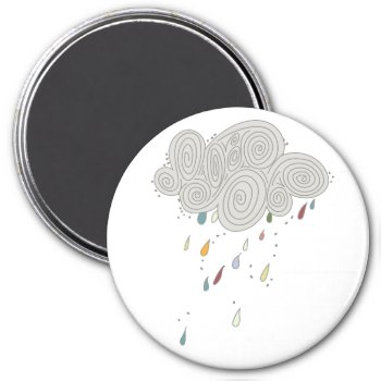 Colorful Rain Cloud Magnet by CuteLittleTreasures at Zazzle