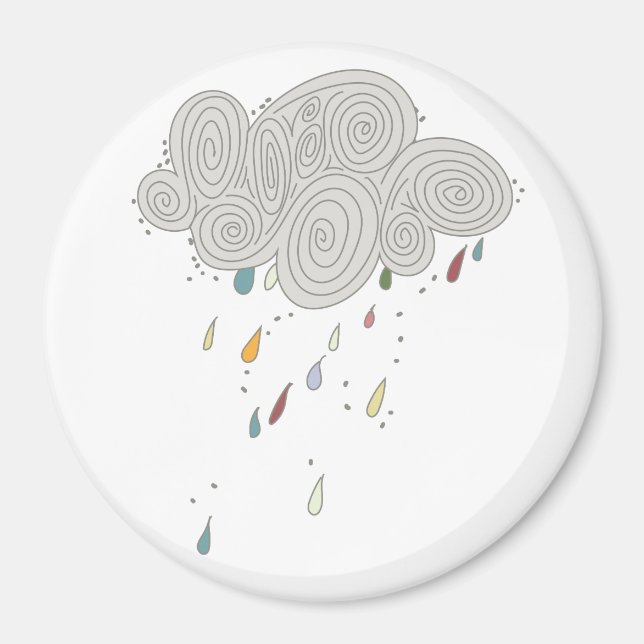 Colorful Rain Cloud Magnet (Front)