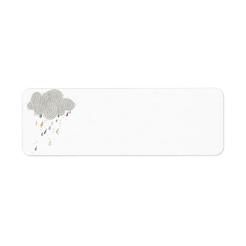 Colorful Rain Cloud Return Address Labels by CuteLittleTreasures at Zazzle