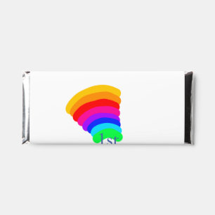 Colorful rainbow 1st birthday add date name messag hershey bar favors