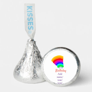 Colorful rainbow 1st birthday add date name messag hershey®'s kisses®