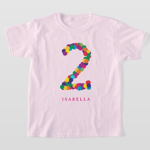 Colorful rainbow 2nd  second birthday T_Shirt