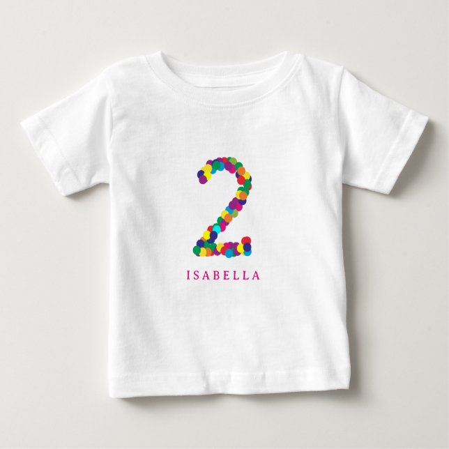 Colorful rainbow 2nd / second birthday T-Shirt (Front)