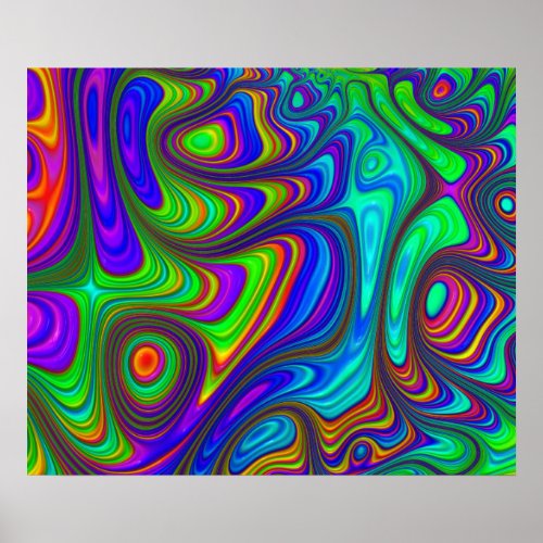 Colorful rainbow 3D textured abstract art Poster