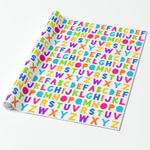 Colorful Rainbow ABC Alphabet Wrapping Paper