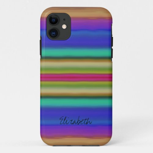 Colorful Rainbow Abstract 2 iPhone 11 Case