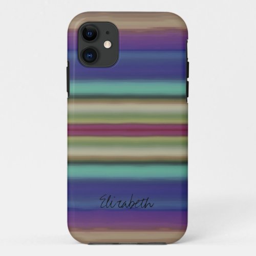 Colorful Rainbow Abstract 3 iPhone 11 Case