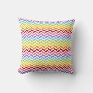 Colorful Rainbow Abstract Decor Pattern Throw Pillow