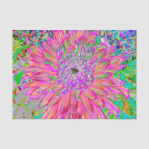 Colorful Rainbow Abstract Decorative Dahlia Flower Tissue Paper