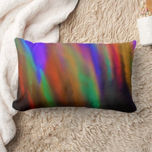 Colorful Rainbow Abstract Design  Add Name Text Lumbar Pillow