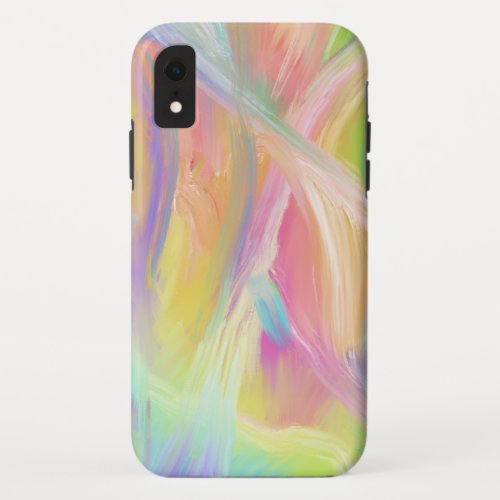 Colorful rainbow abstract oil painting iPhone XR case
