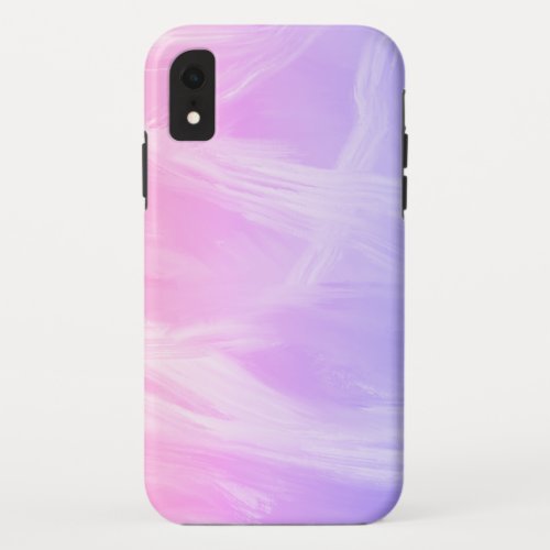 Colorful rainbow abstract oil painting pink clouds iPhone XR case