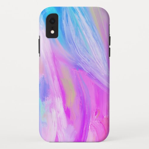 Colorful rainbow abstract oil painting purple blue iPhone XR case