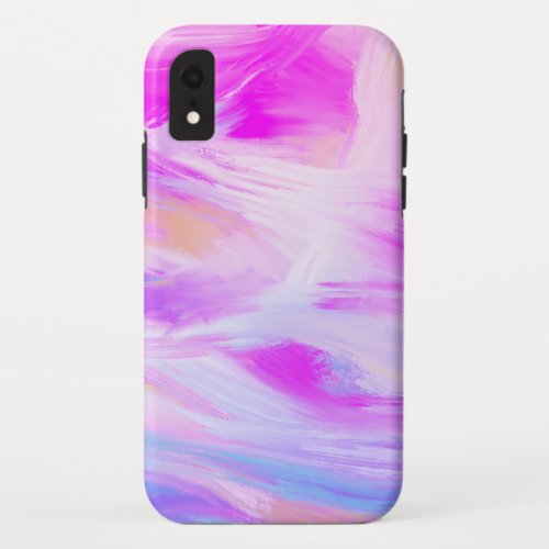 Colorful rainbow abstract oil painting purple blue iPhone XR case