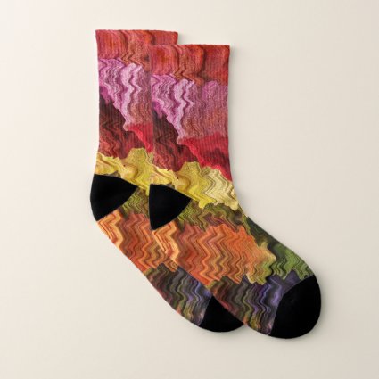 Colorful Rainbow Abstract Socks