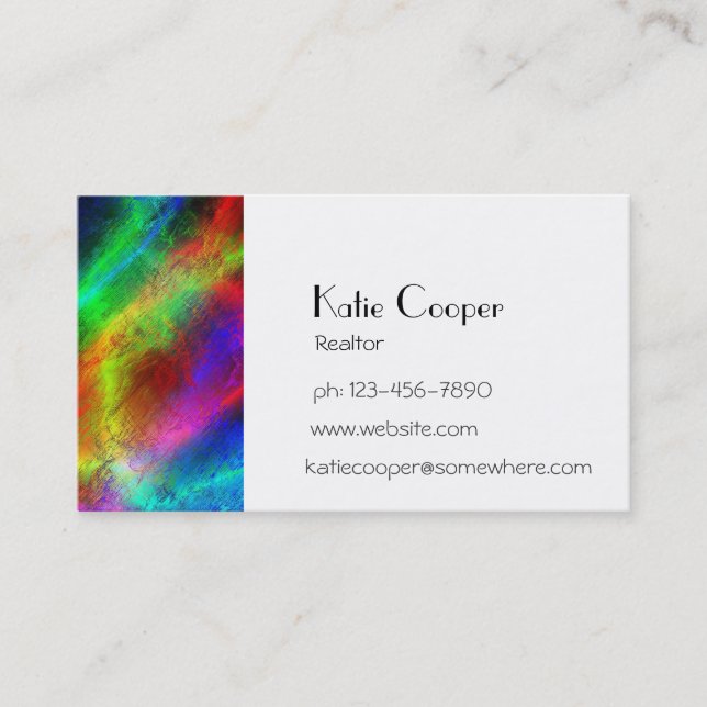 colorful rainbow abstract texture business card (Front)