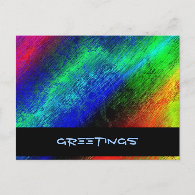 colorful rainbow abstract texture greetings postcard (Front)