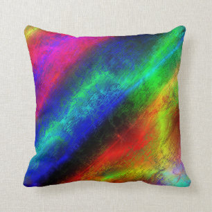 colorful rainbow abstract texture throw pillow