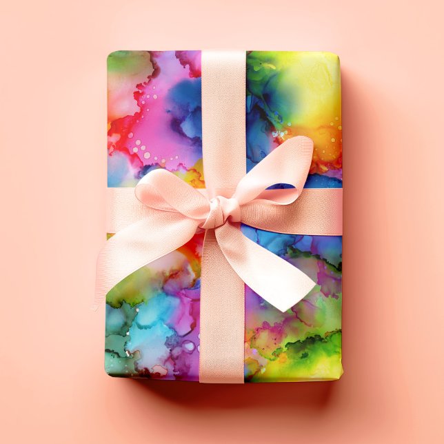 Colorful Rainbow Abstract Watercolor Wrapping Paper (Creator Uploaded)