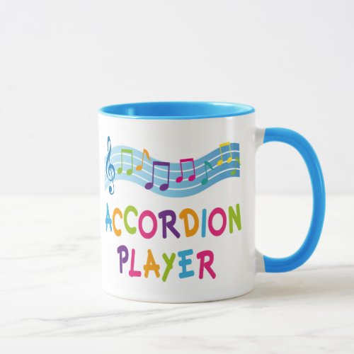 Colorful Rainbow Accordion Player Gift Mug