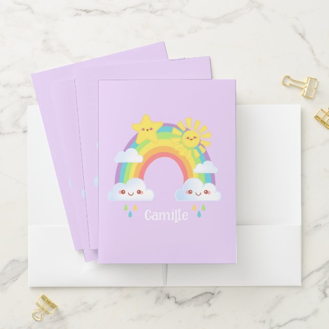Colorful Rainbow Aesthetic Pocket Folder (In Situ)