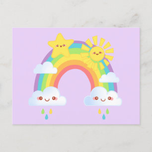 Colorful Rainbow Aesthetic Postcard
