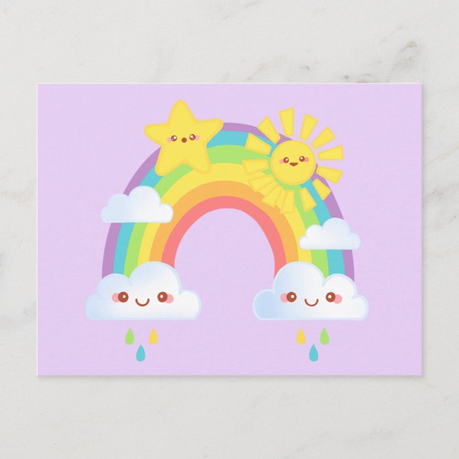 Colorful Rainbow Aesthetic Postcard (Front)