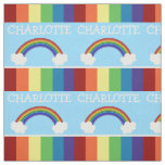 Colorful Rainbow And Cloud Pattern Personalized Fabric
