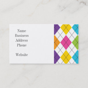 Colorful Rainbow Argyle Diamond Pattern Teen Gifts Business Card
