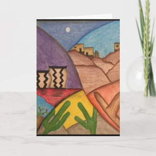 Colorful Rainbow Arizona Folk Art Greeting Card