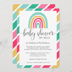 Colorful Rainbow Baby Shower By Mail Invitation