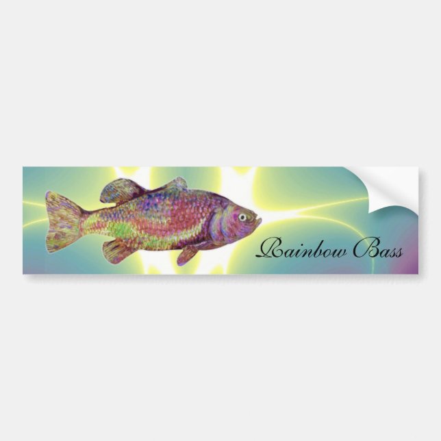 COLORFUL RAINBOW BASS BUMPER STICKER (Front)