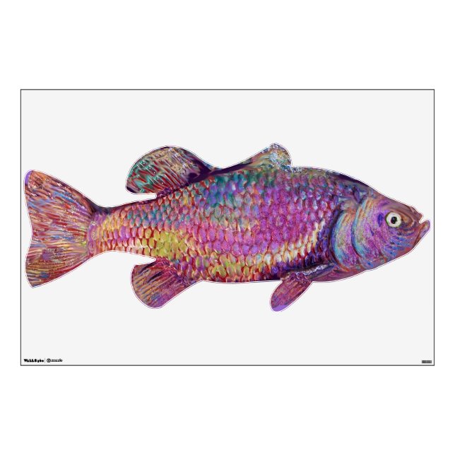 COLORFUL RAINBOW BASS WALL DECAL (Front)