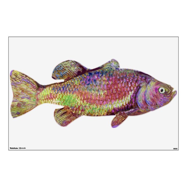 COLORFUL RAINBOW BASS WALL STICKER (Front)