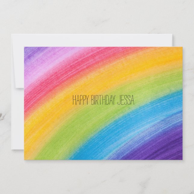 Colorful Rainbow Birthday Celebration Card (Front)