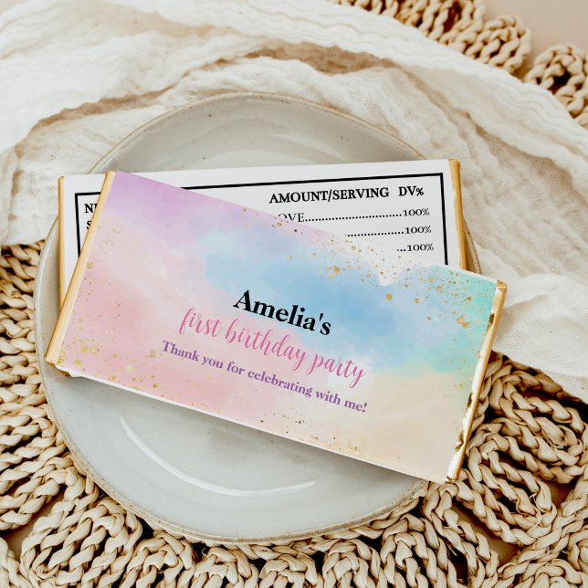 Colorful Rainbow Birthday Hershey Bar Favors (Creator Uploaded)