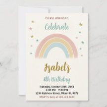 Colorful Rainbow Birthday Invitation