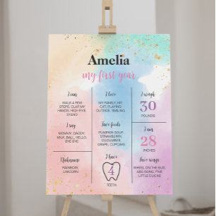 Colorful Rainbow Birthday Milestone Poster
