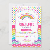 Colorful Rainbow Birthday Party Girl Invitation (Front)