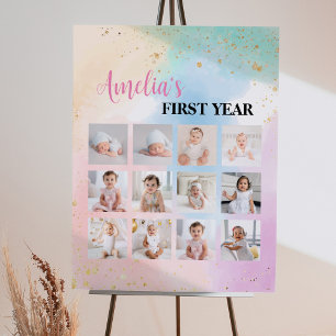 Colorful Rainbow Birthday Photo Milestone Sign